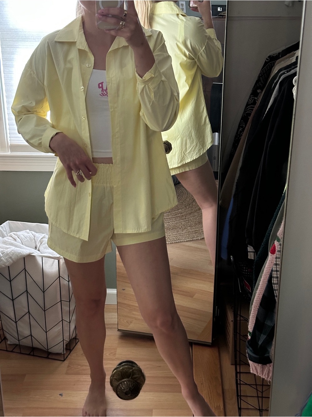 Goldie butter Yellow shirt and shorts set